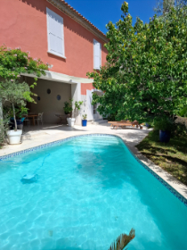 Pool with house